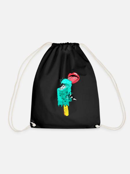 Water ice <3 - Drawstring Bag - black