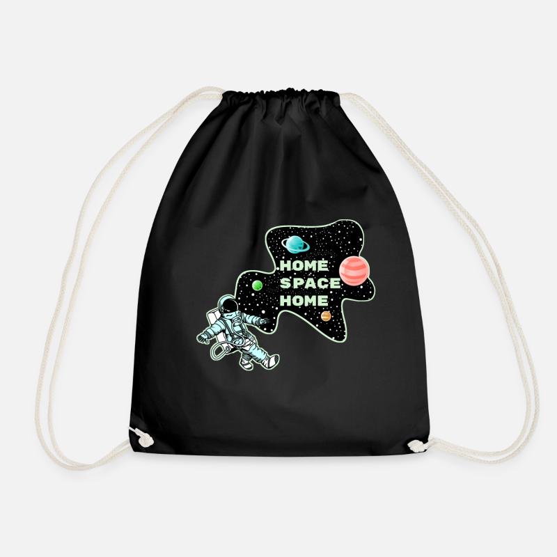 Home Space Home <3 - Drawstring Bag - black