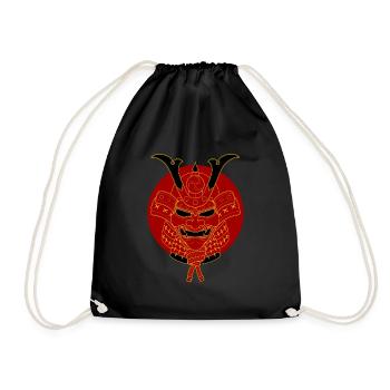 Red samurai warrior - Drawstring Bag - black - Front