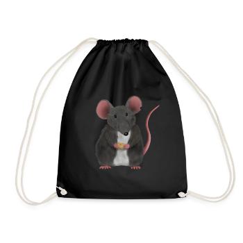 Petite souris ou rat mignon - Sac de sport léger - noir - Devant