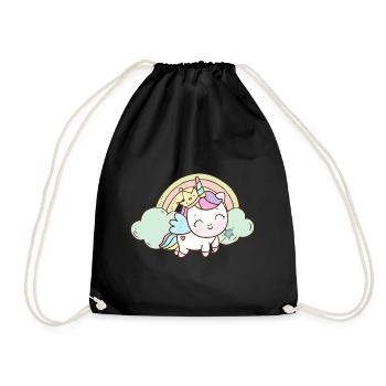 Licorne Princesse Couronne Étoiles Tige Chaussures Rose - Sac de sport léger - noir - Devant