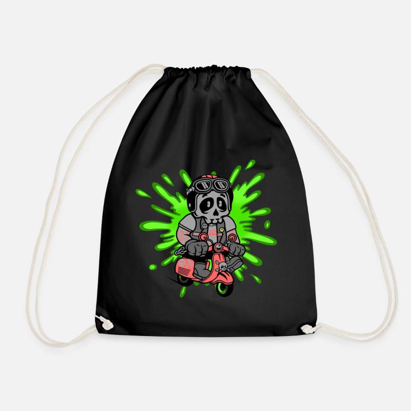 Skull Mofa Moped - Turnbeutel - Schwarz