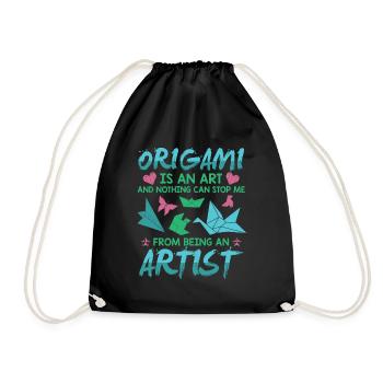 Origami - Drawstring Bag - black - Front
