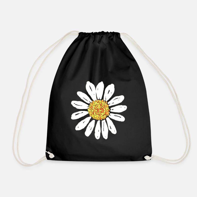 Blume der Gänseblume - Turnbeutel - Schwarz
