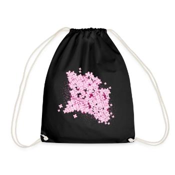 lush lilac splendor of pink lilac flowers - Drawstring Bag - black - Front