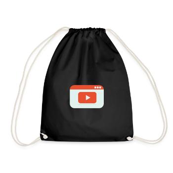 Video Playback Window Icon - Drawstring Bag - black - Front