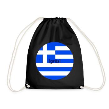 Greece Lautschrift | Griechische Flagge - Turnbeutel - Schwarz - Vorne