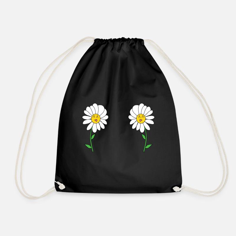 daisy - Drawstring Bag - black