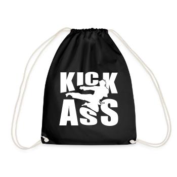 Kick ass kick - Drawstring Bag - black - Front