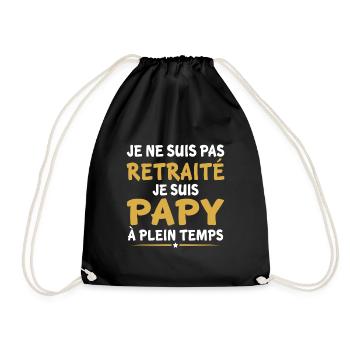 Papy retraité cadeau père - Sac de sport léger - noir - Devant