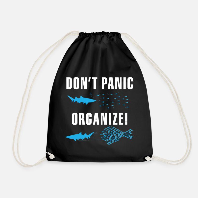 Don't Panic Organize Team Work - Turnbeutel - Schwarz