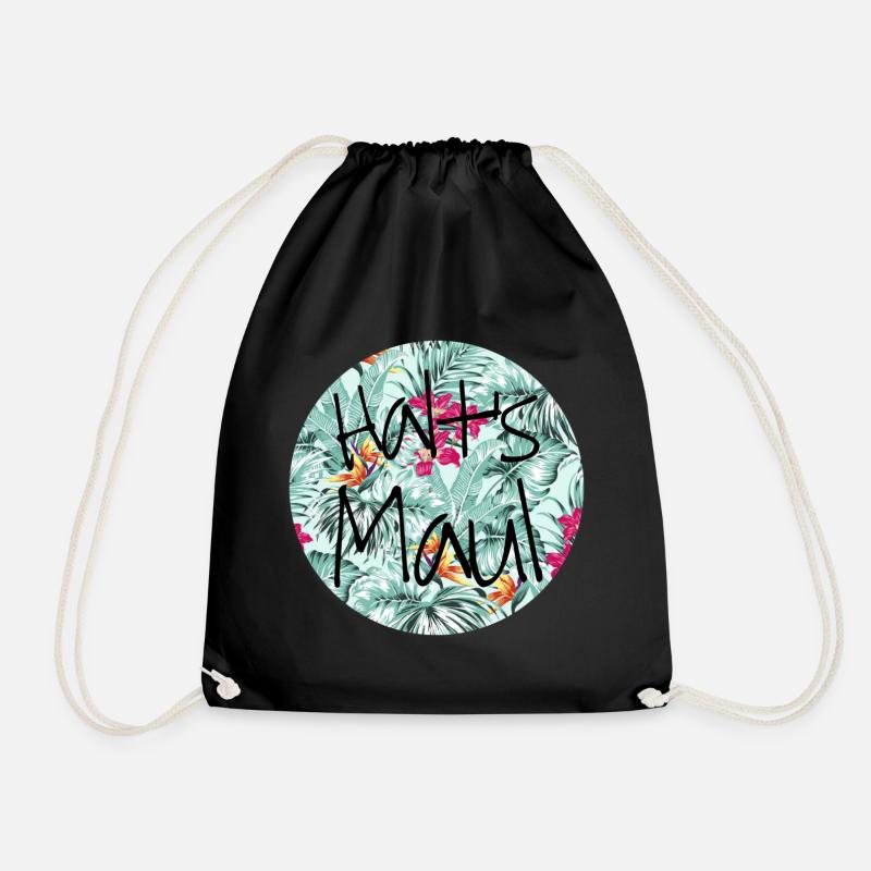 shut up - Drawstring Bag - black