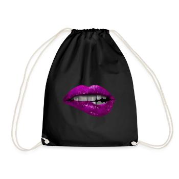 Lèvres mordantes roses - Sac de sport léger - noir - Devant