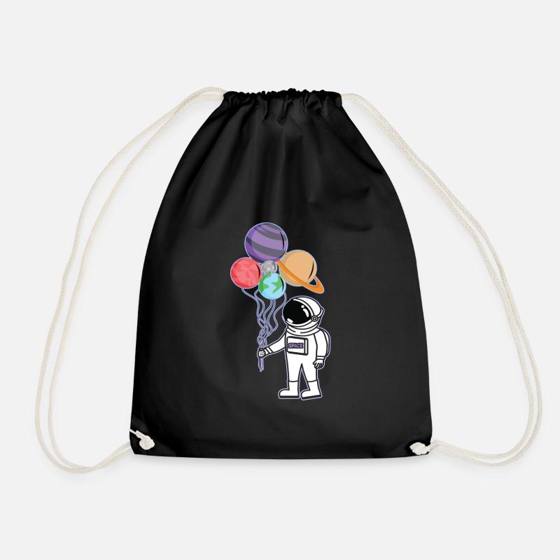 Astronaut outer space space Nasa - Drawstring Bag - black