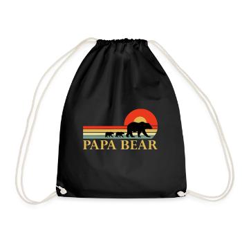 Vintage Retro Papa Bär Papa Vatertagsgeschenk - Turnbeutel - Schwarz - Vorne