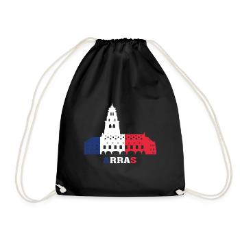 Arras City Skyline Frankreich Landmark Map - Turnbeutel - Schwarz - Vorne