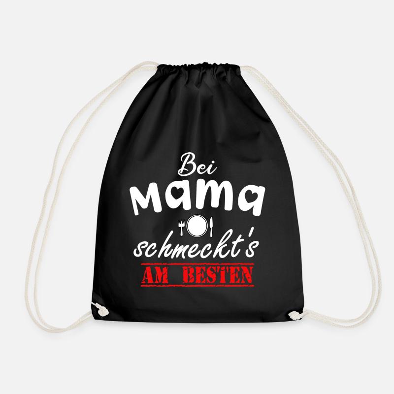 Bei Mama Schmeckt's Beste Köchin Muttertag Liebe - Turnbeutel - Schwarz