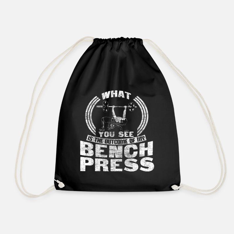 Bench press fitness - Drawstring Bag - black