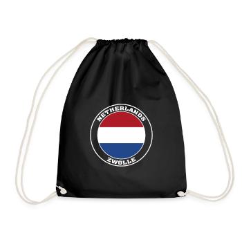 Zwolle Netherlands Flag Zwolle Holland - Drawstring Bag - black - Front