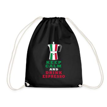 Keep Calm and Drink Espresso design / idée cadeau - Sac de sport léger - noir - Devant