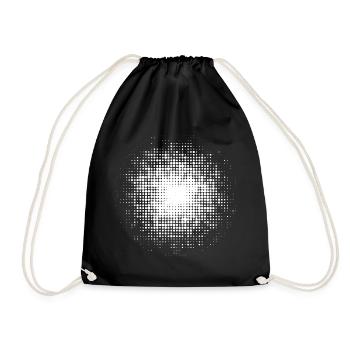 dotted round background white - Drawstring Bag - black - Front