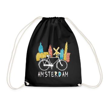 Vacances à vélo à Amsterdam - Sac de sport léger - noir - Devant
