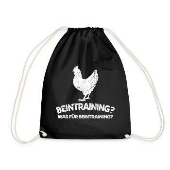 Beintraining Muskelaufbau Fitnessstudio Spruch Gym - Turnbeutel - Schwarz - Vorne