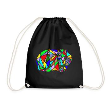 arc en ciel de cochon dinde polygone - Sac de sport léger - noir - Devant