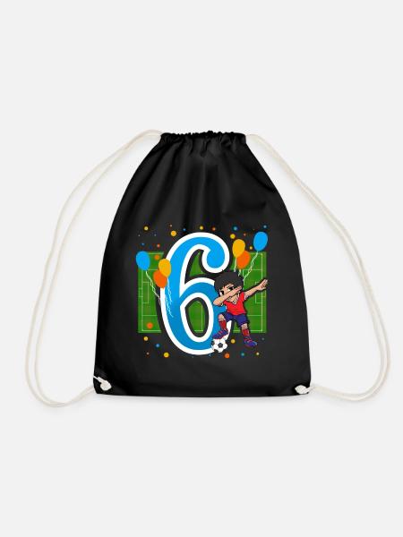 6 Jahre Geburtstag Dabbing Kinder - Turnbeutel - Schwarz