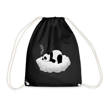 Süßer Panda schläft auf seiner Wolke - Turnbeutel - Schwarz - Vorne