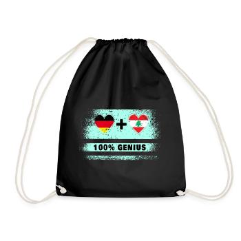 Germany and Lebanon 100% Awesome / Gift - Drawstring Bag - black - Front