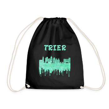 Trier Syline Design / Geschenkidee - Turnbeutel - Schwarz - Vorne