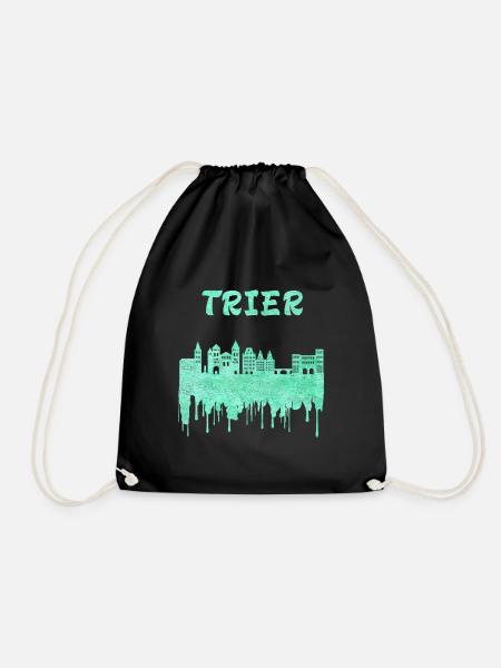 Trier Syline Design / Geschenkidee - Turnbeutel - Schwarz