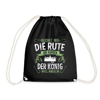 Reichet mir die Rute der König will angeln - Turnbeutel - Schwarz - Vorne