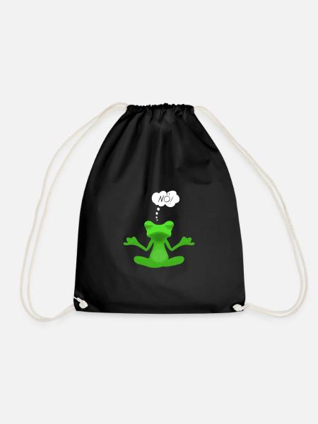 Statement Frosch Nö Fun I Nein Yoga Meditation - Turnbeutel - Schwarz