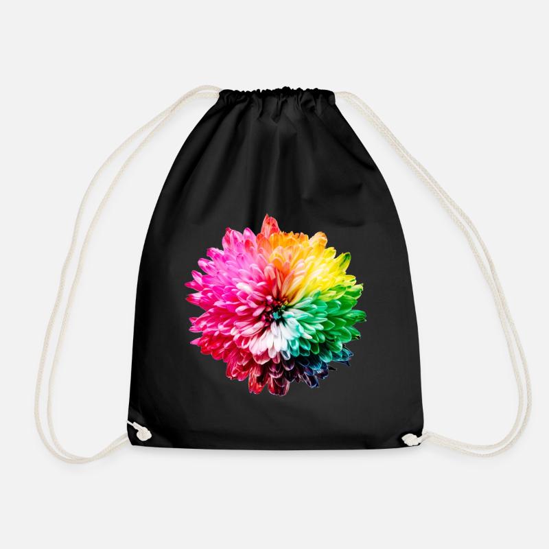 Chrysantheme Regenbogen - Turnbeutel - Schwarz