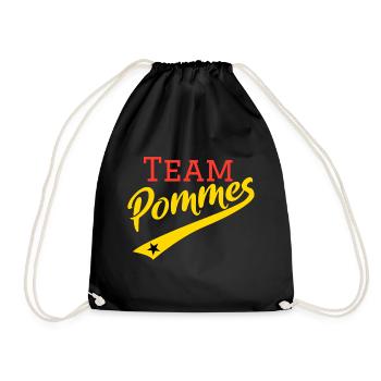 Frites d'équipe | rétro | vintage avec étoile - Sac de sport léger - noir - Devant
