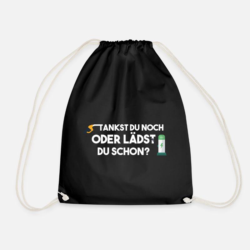 Elektroauto Tankst du noch oder lädst du schon? - Turnbeutel - Schwarz