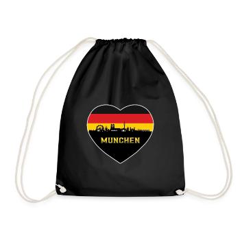 Munich Allemagne Skyline München Drapeau Allemand - Sac de sport léger - noir - Devant