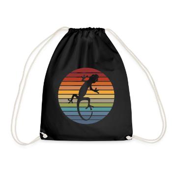 Cadeau de reptile animal lézard rétro silhouette gecko - Sac de sport léger - noir - Devant