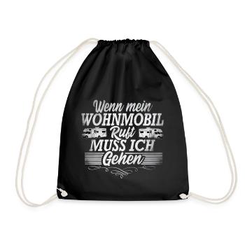 Camping Campen - Turnbeutel - Schwarz - Vorne