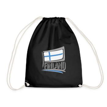 Souvenir de la Finlande, voyage drapeau Finlande - Sac de sport léger - noir - Devant