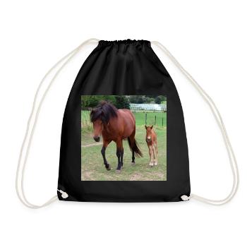 Pferd Pferdeposter - Turnbeutel - Schwarz - Vorne