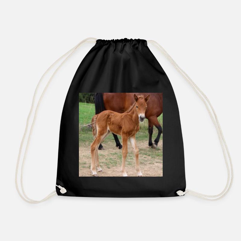 Pferd Pferdeposter - Turnbeutel - Schwarz