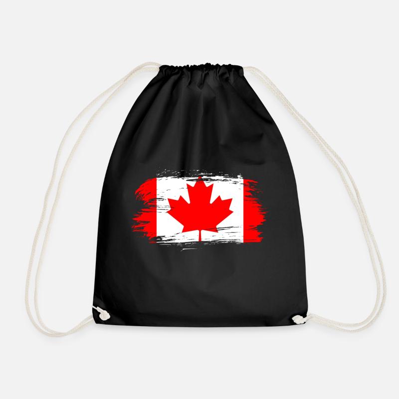 Canada flag - Drawstring Bag - black