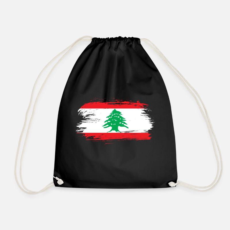 Libanon Flagge - Turnbeutel - Schwarz