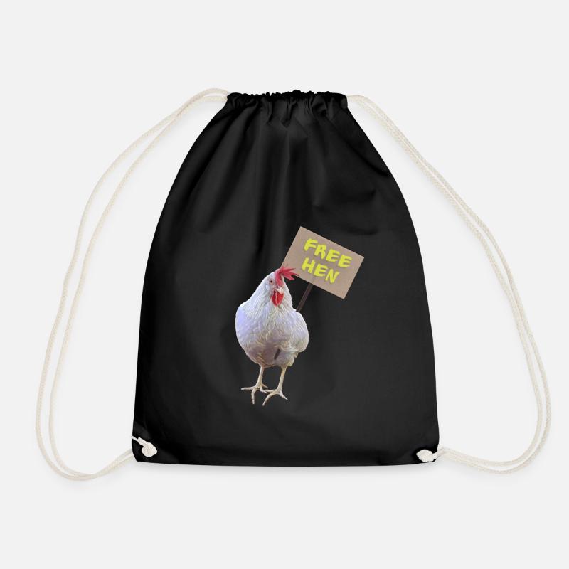 Free hen, free the hens, free hen - Drawstring Bag - black