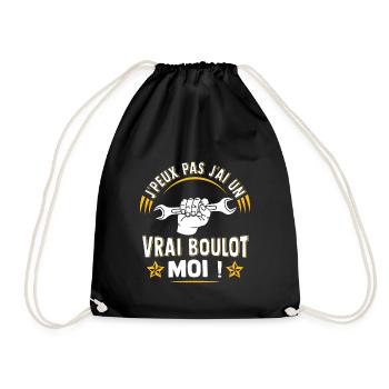 j'ai un vrai boulot moi je suis mécanicien - Sac de sport léger - noir - Devant