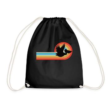 Pélican volant dans l'arc en ciel - Sac de sport léger - noir - Devant