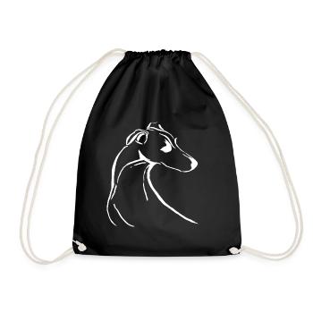 Italian Greyhound White - Drawstring Bag - black - Front